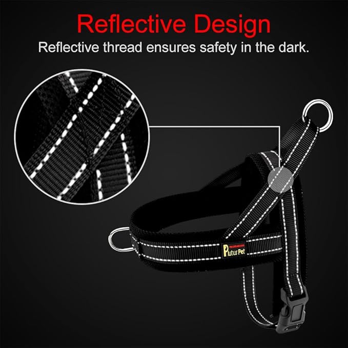 Plutus Pet No Pull Dog Harness with Breathable Mesh Padded, Adjustable Reflective Escape Proof Dog Harness, Quick Fit Dog Vest Harness for Small Medium Large Dogs(XL, Black)