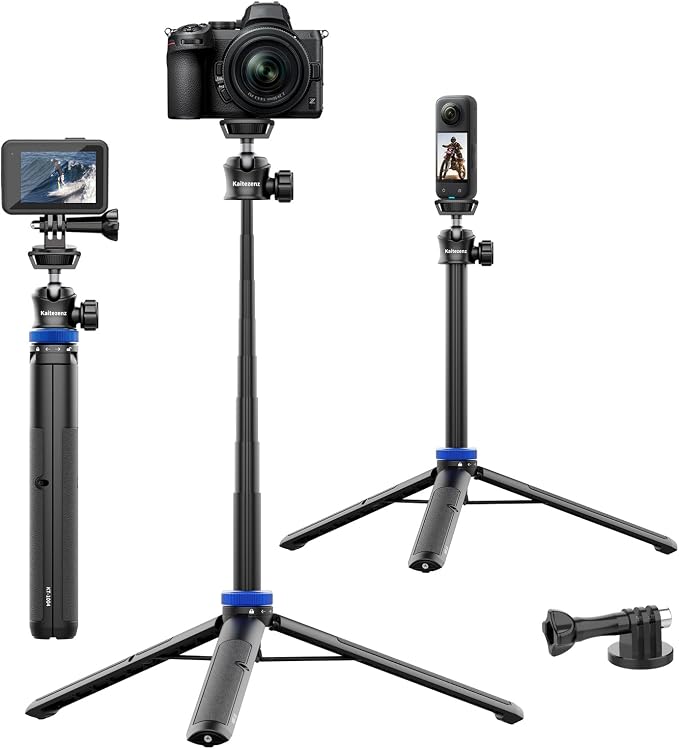Kaitezenz Selfie Stick Tripod for Gopro Camera, Portable Lightweight Camera