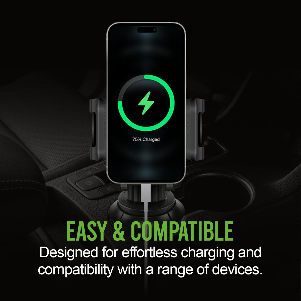Cellet Car Cup Holder Phone Mount, Phone Holder Mount Cradle Universal Adjustable Compatible for Apple iPhone, Samsung Galaxy, Moto, Google Pixel Smartphones
