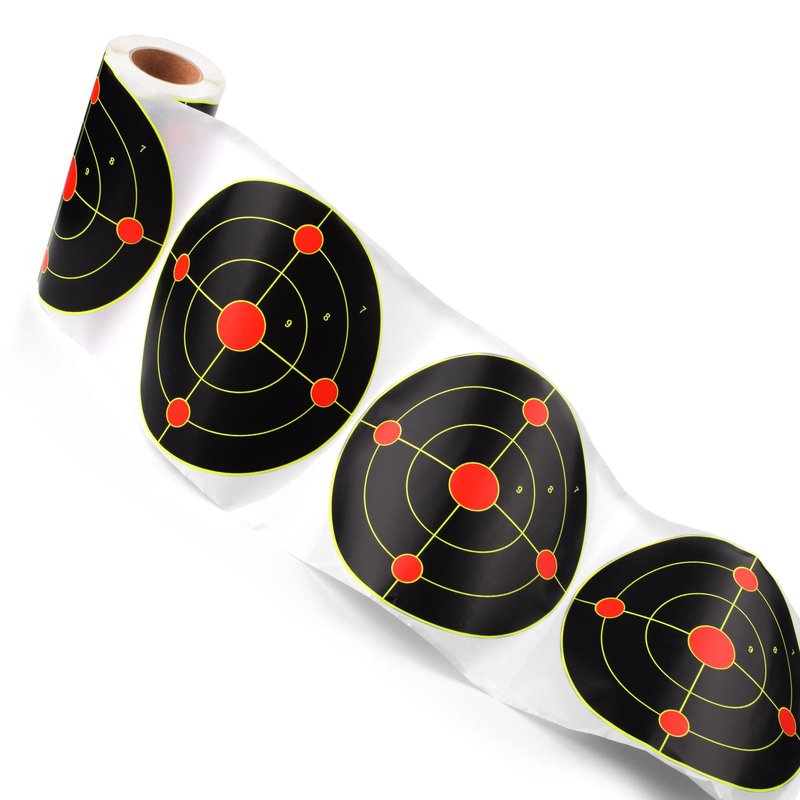 SKLK-SEL 100 Pack Splatter Targets, 6 Inch Splash Reaction Target Paper Stickers with Yellow Effect for BB Guns, Airsoft Guns, Softball Guns, Rifles Indoor and Outdoor Shooting Ranges (Round B)