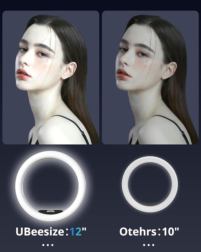 UBeesize 12" Ring Light Tripod for iPhone, Live Streaming, Photography