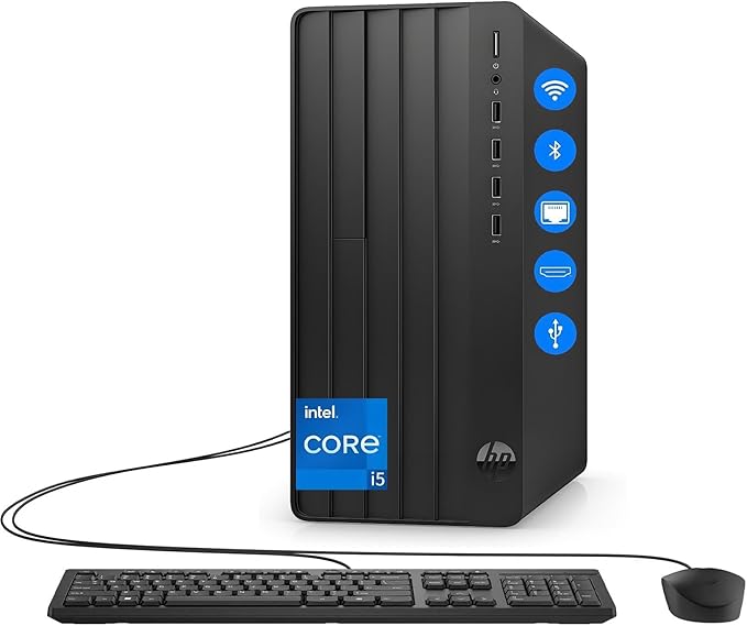HP Desktop Computer Tower PC | Intel 6-Core i5-12500 | 16GB RAM + 1TB PCIe SSD | Complete Setup with WiFi, Bluetooth, Keyboard & Mouse | Windows 11 Home| Ideal for Home Office, Business & Student