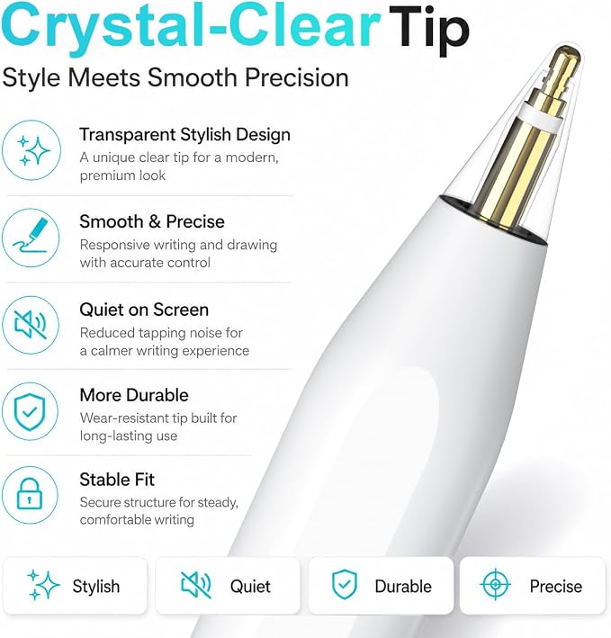 Stylus Pen for Apple iPad 2018–2026, Magnetic Charging iPad Pencil 2nd