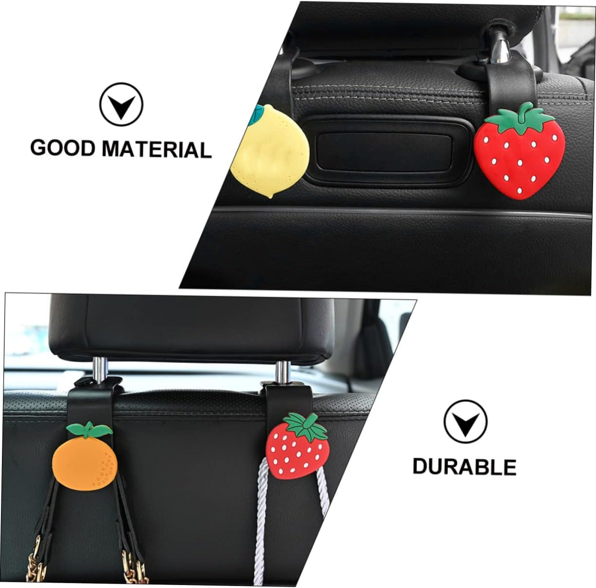 MAGICLULU 6 Pack Car Seatback Hooks Back Seat Headrest Hooks for Bags Grocery Purse and Keys Multi-Functional Car Hanger Storage Holder 4.72 X 2.75 X 1.57 in