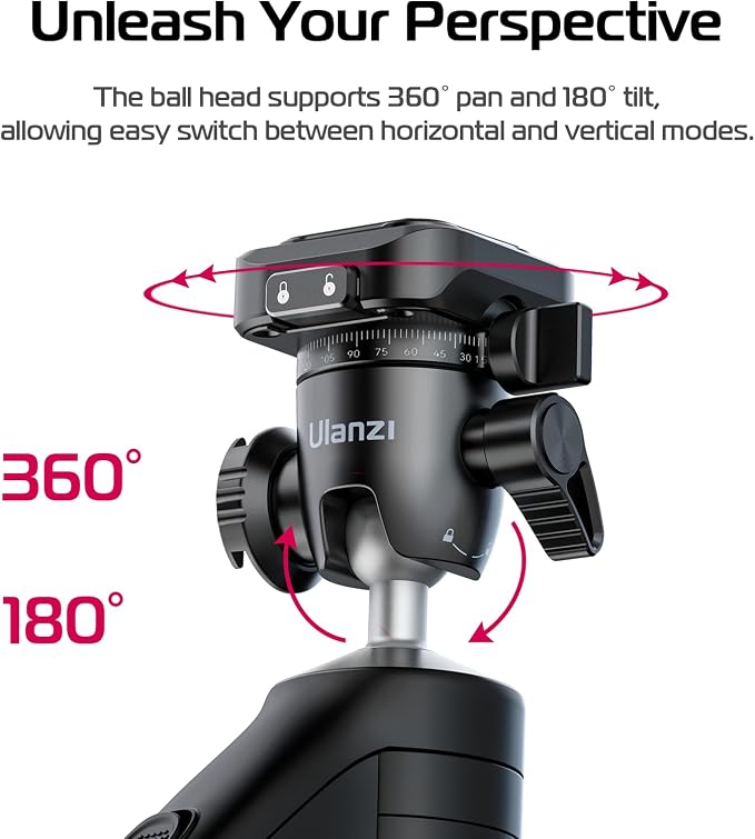 ULANZI TT38 One-Click Opening Vlogging Tripod Uka Quick-Release F38 w Cold Shoe