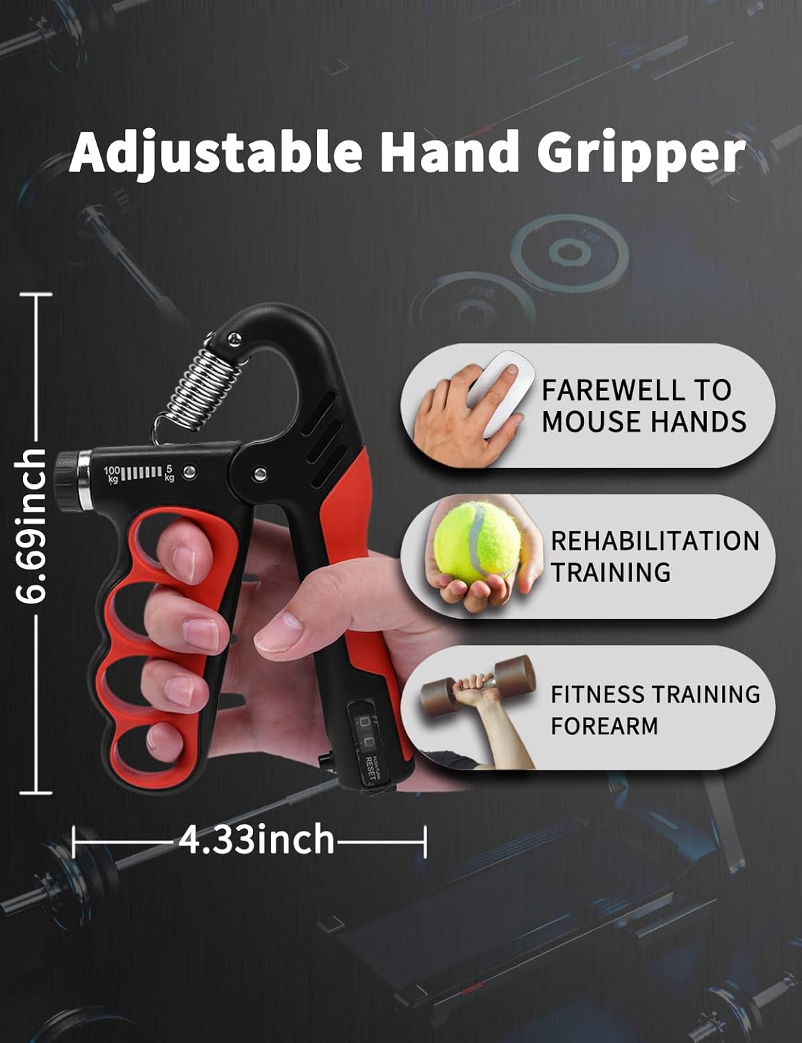 ProGrip Strength Trainer - Auto-Count Hand Strengthener Kit | Adjustable 11-220 LBS for Home Gym & Recovery