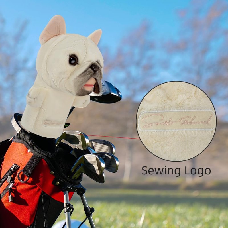 Scott Edward Funny Golf Club Headcover Fit Well for Driver Wood Upto 460cc Cute Animal Design Soft Functional Golf Headcover Stylish Protection for Men and Women, Bulldog