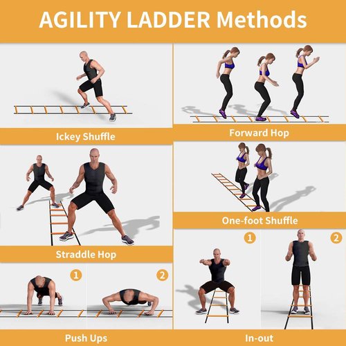 Agility Ladder Speed Training Equipment/Speed Ladders for Football, Soccer & Other Sports - 20 Feet Length 12 Adjustable Rungs