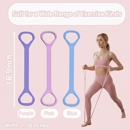 Figure 8 Fitness Resistance Band - Versatile Exercise Bands with Handles for Full Body Workouts