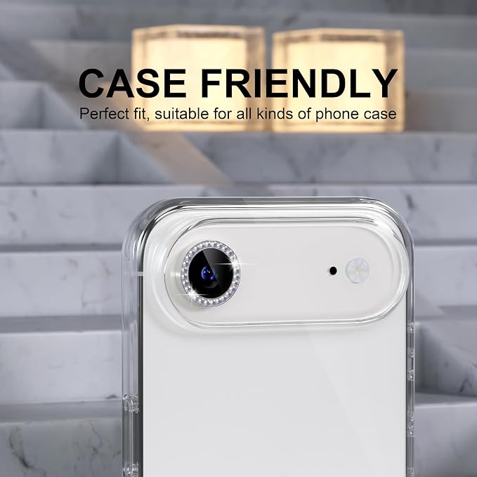 Choiche Compatible for iPhone 17 Air Camera Lens Protector Bling, 9H Tempered