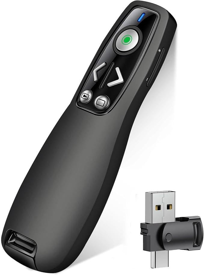 2-in-1 USB Type C Presentation Clicker Wireless Presenter Remote