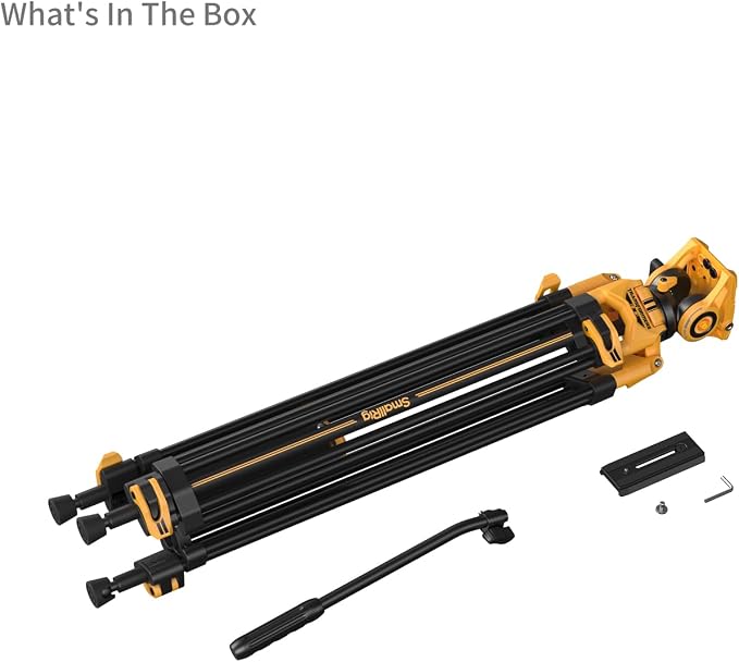 SmallRig AD-01 73''/186cm Heavy-Duty Fluid Head Tripod Bumblebee Edition