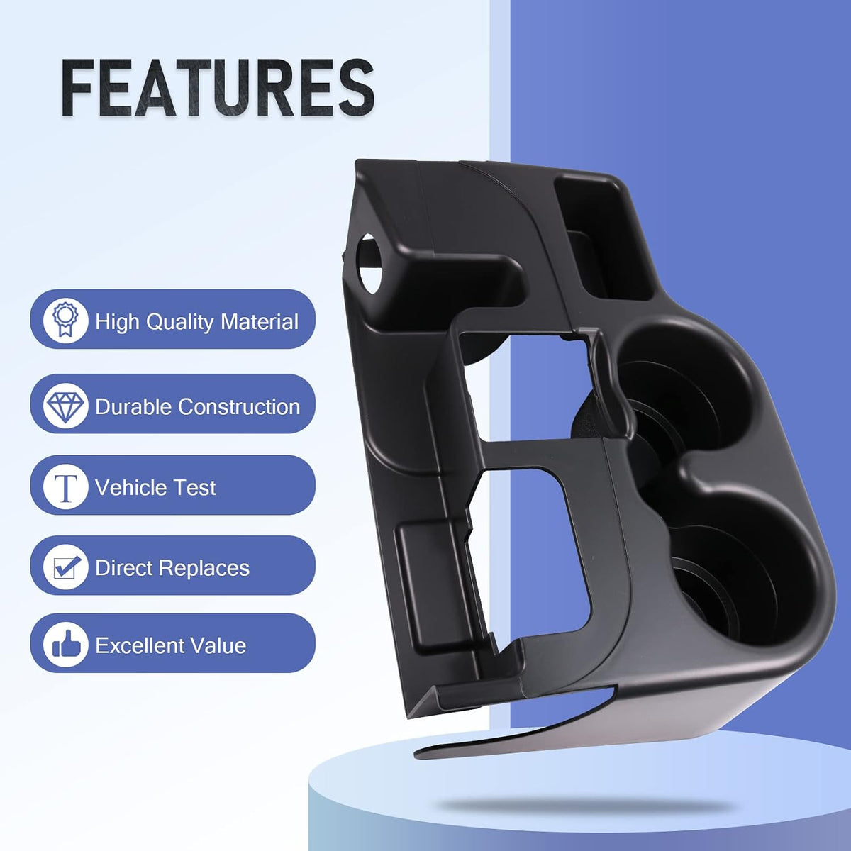 Center Console Armrest Cup Holder Compatible with 2003-2012 Dodge Ram 1500