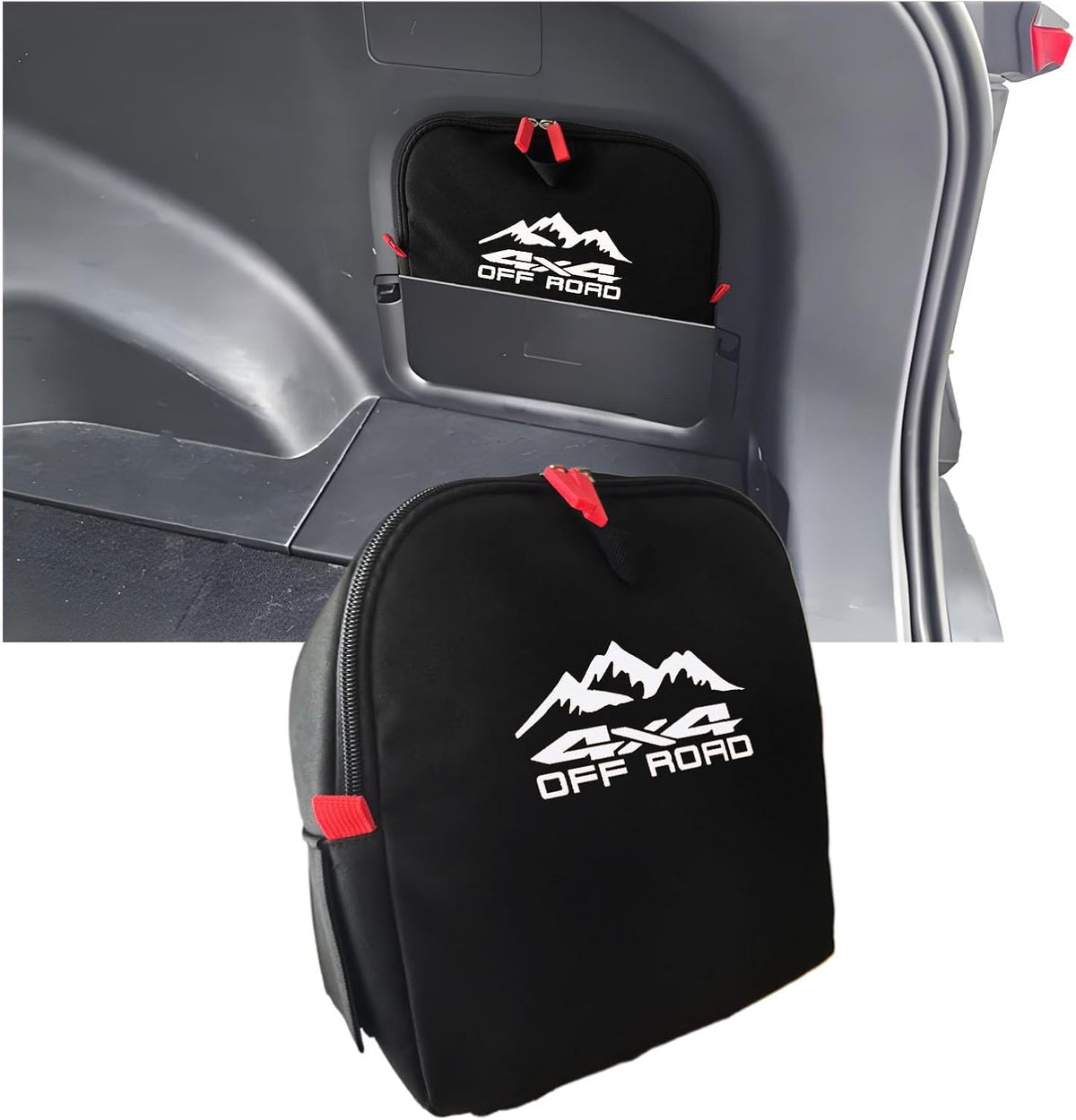 Trunk cubby storage bag Cargo side pocket compatible with RAV4 2019-2025 backpack organizer car trunk accessories (Tricolor)