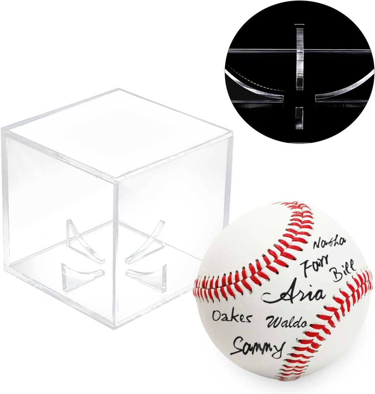 Skiennix Acrylic Baseball Display Case - UV Protected Cube for Autographed Memorabilia | Clear Design