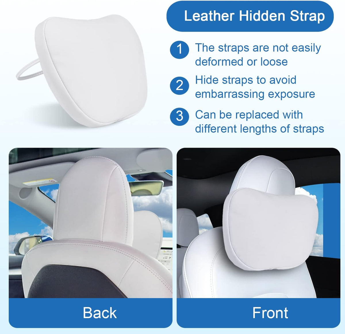 1 Pack Car Headrest Neck Pillow for Tesla Model 3 Model Y Model S