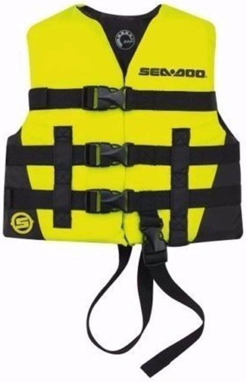 Bombardier SEA DOO Kids Personal Flotation Device - Medium Size, Bright Yellow Color
