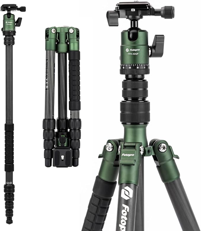 Fotopro 60inch Carbon Fiber Tripod Compact Camera Tripod
