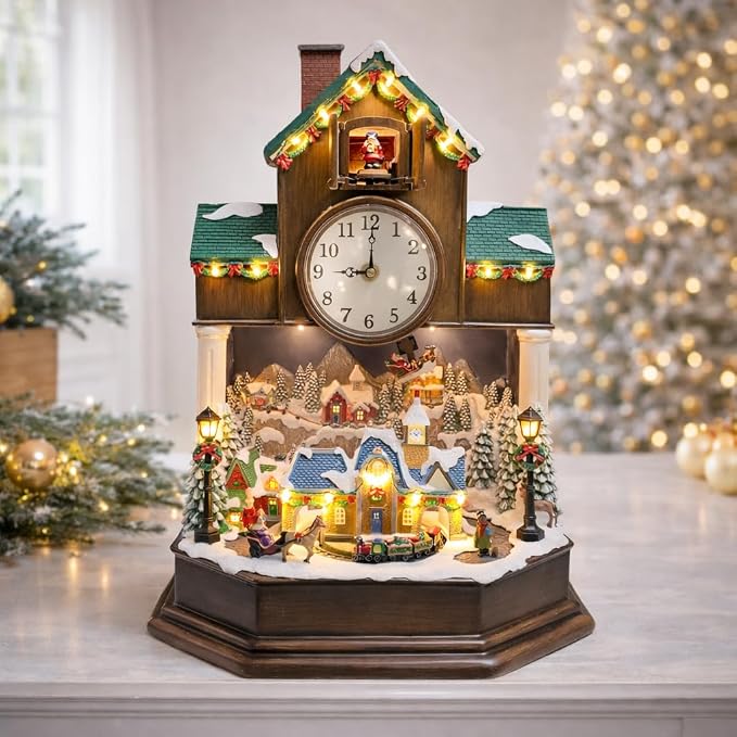 MOMENTS IN TIME 17.1” Christmas Cuckoo Clock