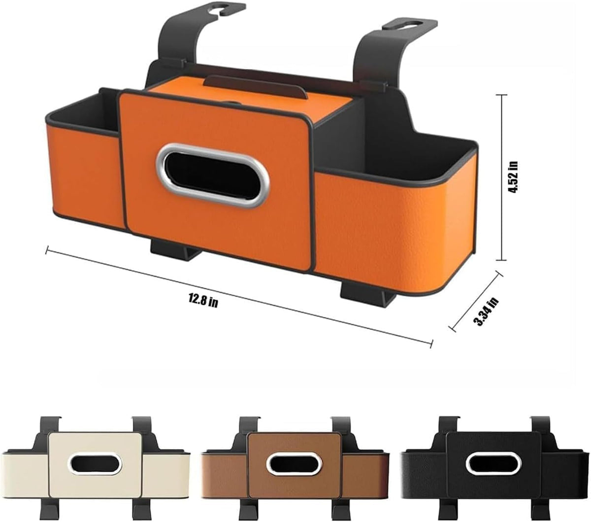 Car Organizer, Backseat Organizers Hanging Storage, Car Organizers and Storage Box, Multifunctional Car Organizer Box with Tissue & Cup Holders
