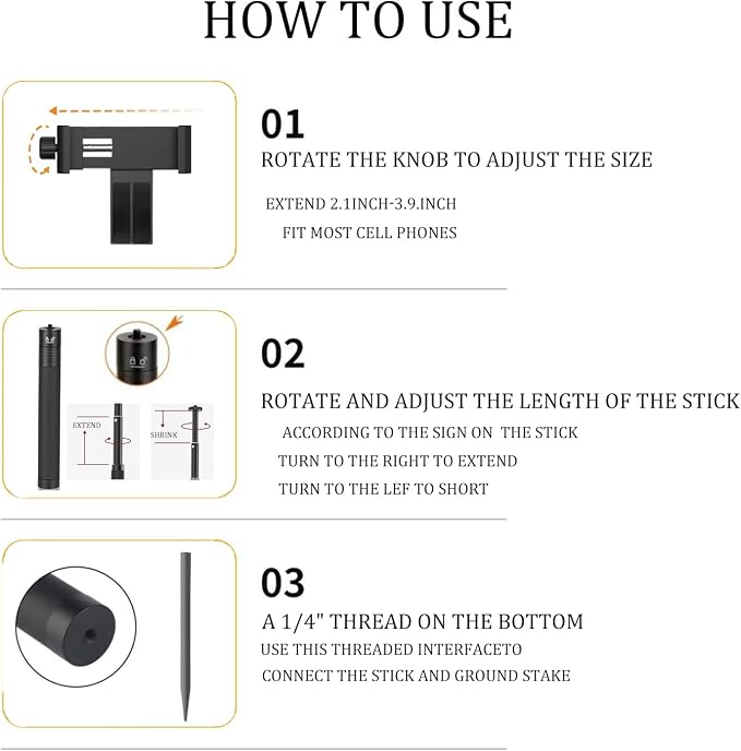 WIGERLON Golf Recording Stick, Irangesports Stick Golf Tripod Golf Phone Camera