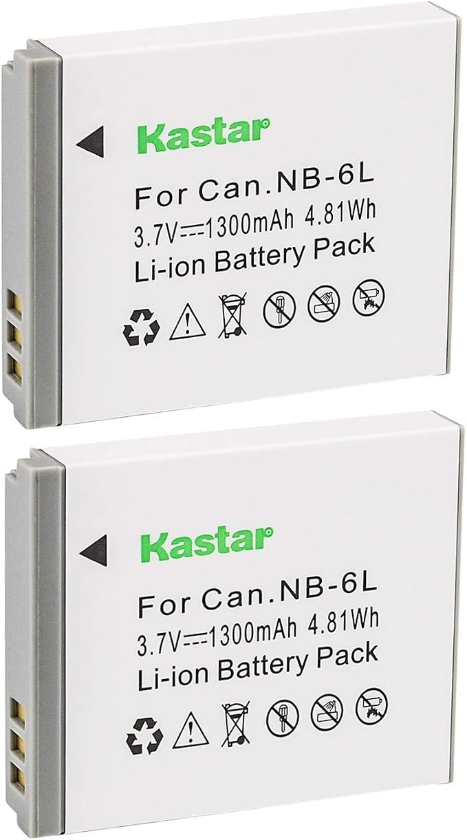 Kastar NB-6L Battery for Canon PowerShot D10, ELPH 500 HS, SX701 HS