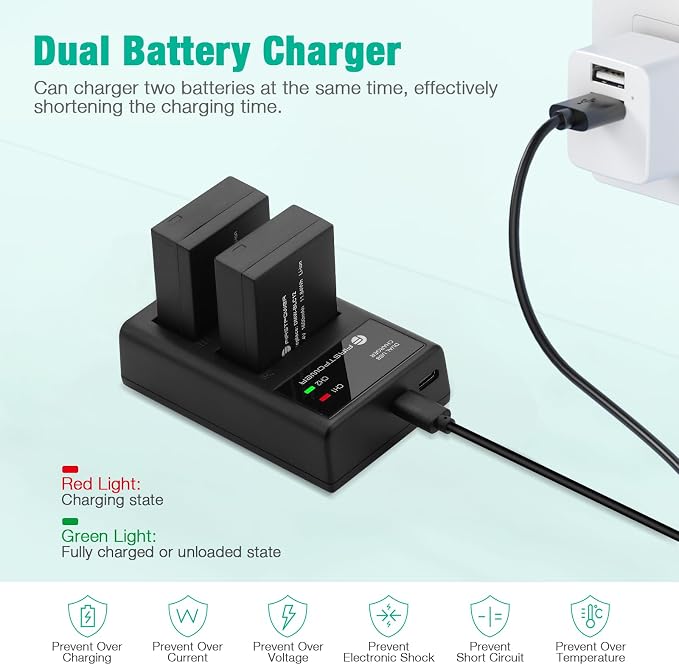 FirstPower DMW-BLC12 DMW-BLC12PP Battery and Dual Slot Charger