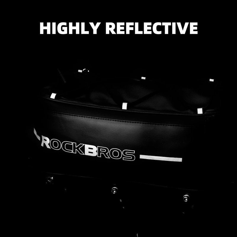 ROCKBROS Bike Rack Bag Bike Trunk Bag Rear Bike Rack Bag for Travel with Rain Cover & Reflective Stripes, 6L(Black)