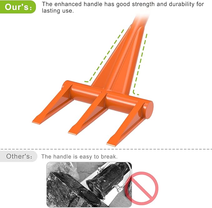 Dolibest 56'' Demo Bar 3-Tine Wrecking Bar, Heavy Duty Steel Pry Bar for Demolition, All-Steel Handle Wrecking Pry Bar, Efficient and Effortless for Renovation and Construction
