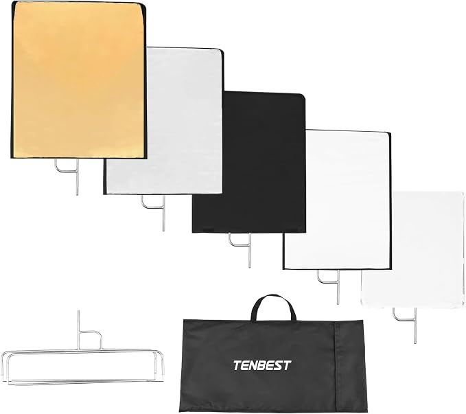 Photography Light Reflector Flag Kit, 30x35inches/75x90cm, 4-in-1