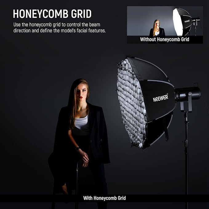 NEEWER 35.4'' Octagonal Softbox, Quick Release Parabolic Soft Box