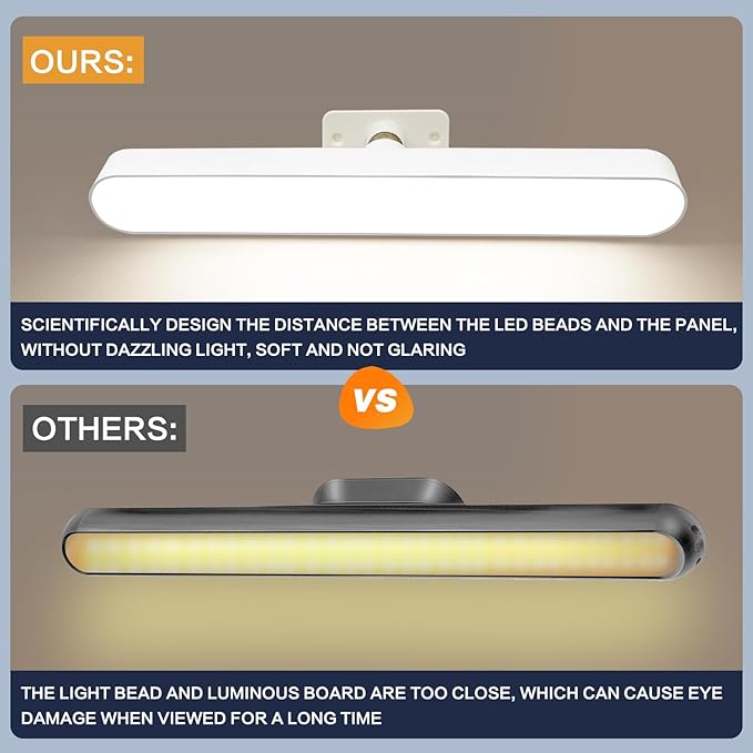 Wireless Vanity Lights for Mirror, 4000mAH Rechargeable Battery Operated Mirror Light, Adjustable Color Brightness & Angle Makeup Light,Cordless Lights for Bathroom Mirror,Desks, Kitchens, Cabinets