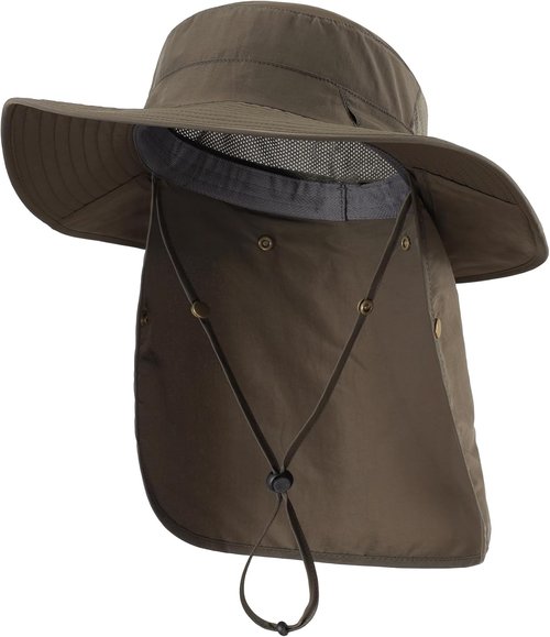 Home Prefer UPF 50+ Sun Hat - Wide Brim Fishing Hat with Neck Flap for UV Protection | Summer Safari