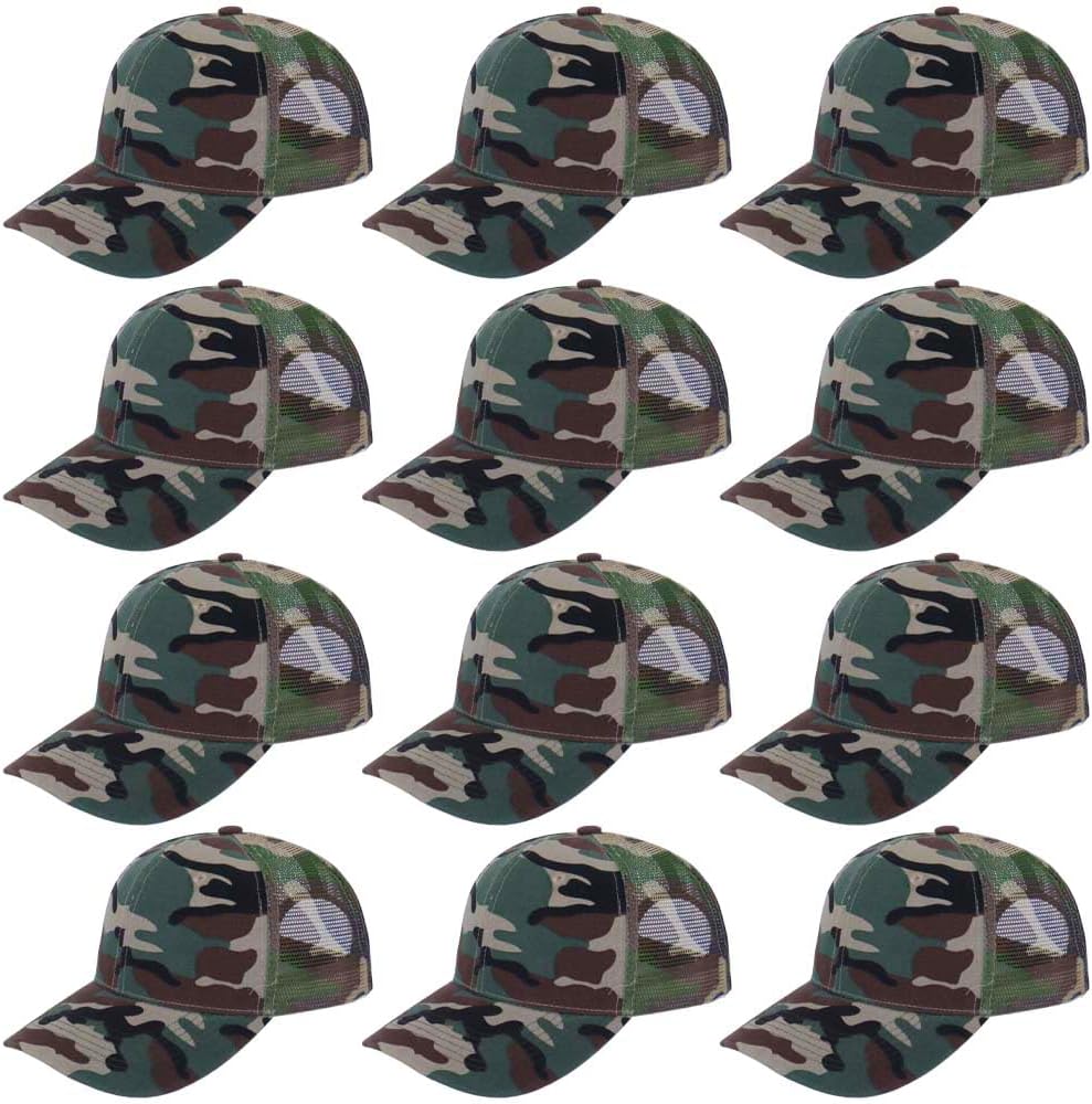 ZH 12 Pack Mesh Trucker Hats - Bulk Baseball Caps for Men & Women | Stylish & Comfortable