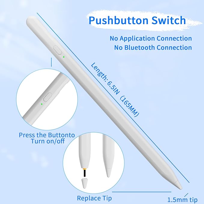 Stylus Pens for Touch Screens, Universal Fine Point iPad Pencil