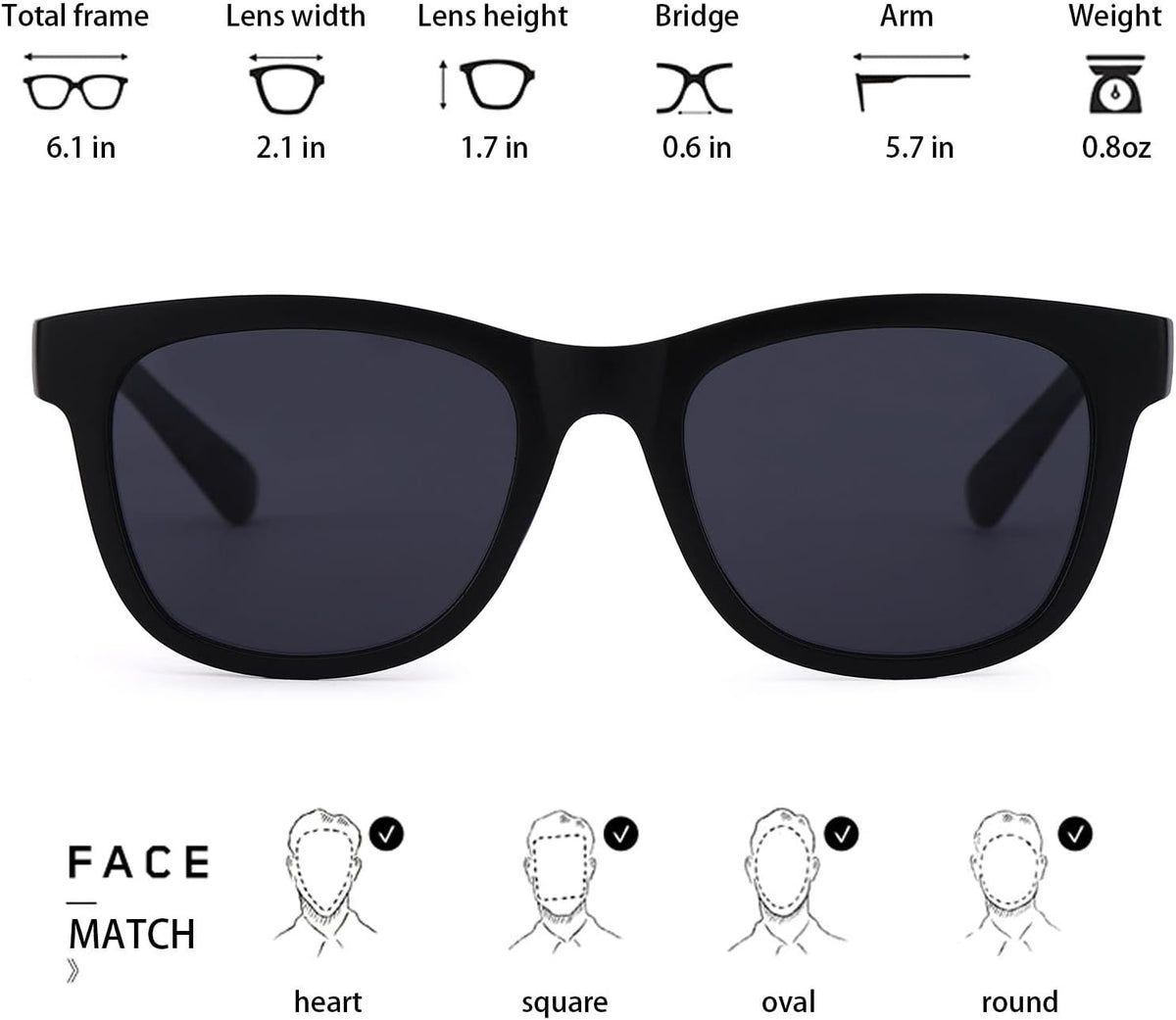 Skiennix Classic Retro TR90 Sunglasses - Non-Polarized UV Protection for Men & Women