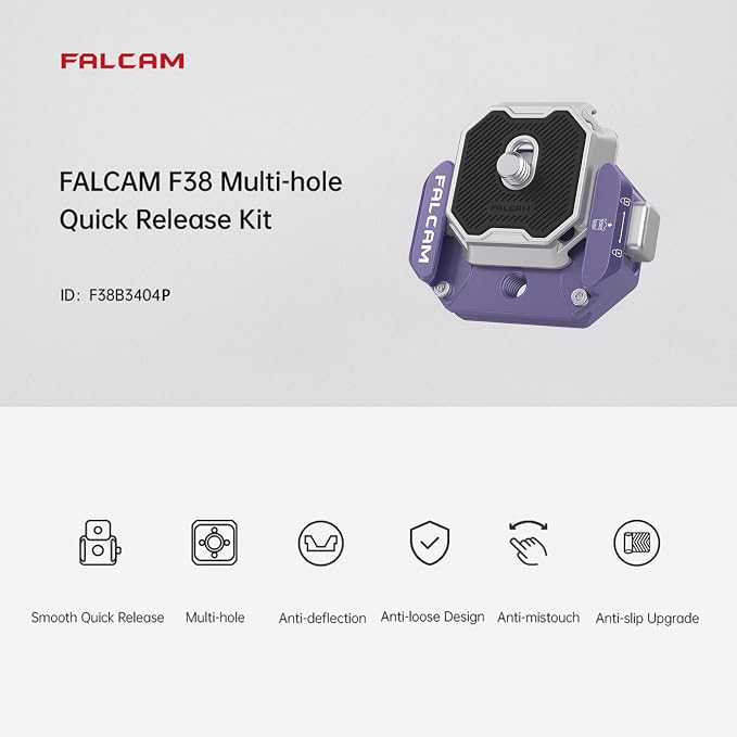 Falcam F38 Multi-Hole Quick Release Plate Kit, 38mm Aluminum QR System