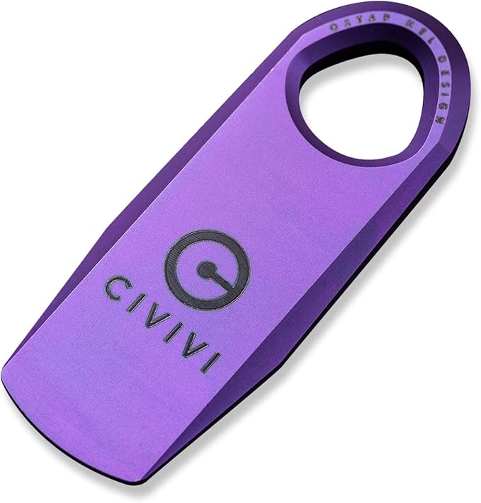 CIVIVI Mini Titanium Pry Bar, 1.70" Overall Ti-Bar EDC keychain Multi-Tool, Designed by Ostap Hel C21030-2 (Purple)