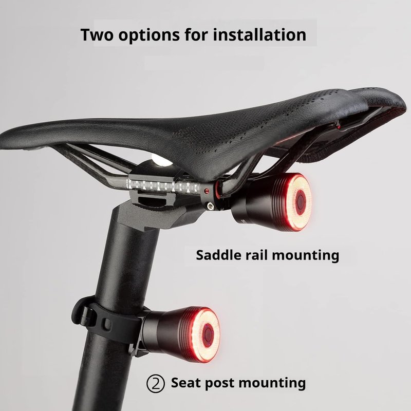 Smart Bicycle Tail Light | Auto ON/Off | All-Aluminum | USB-C Rechargeable Battery | LED Rear Bike Light IPX6 Waterproof for Road Bike, MTB, E-Bike (2025 EU Patents)