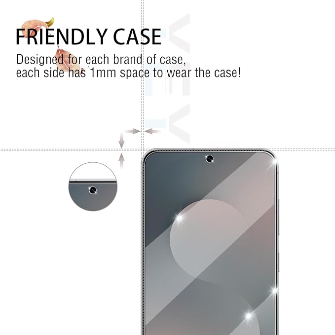 Screen Protector for Samsung Galaxy S25 FE, Tempered Glass & Camera Lens