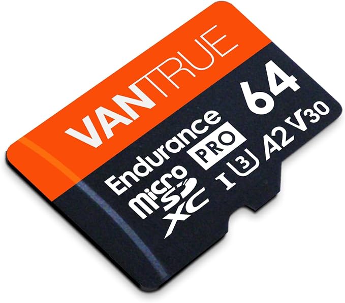 Vantrue 64GB microSD Card with Adapter, U3 UHS-I High Speed SD Card