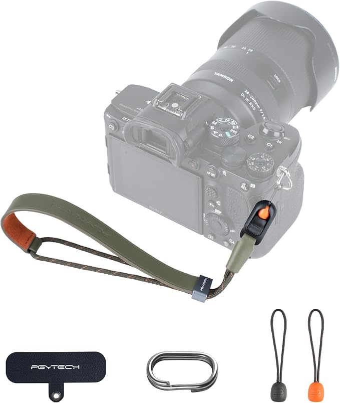 PGYTECH Camera Wrist Strap Slim Vintage Style, Adjustable Quick Release