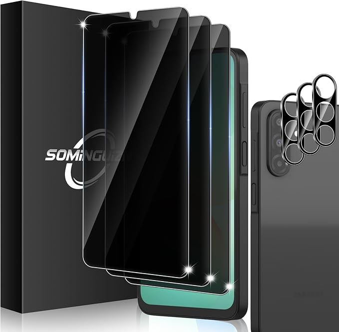 3+3 Pack for Samsung Galaxy A26 5G Privacy Screen Protector & Phone Camera Lens