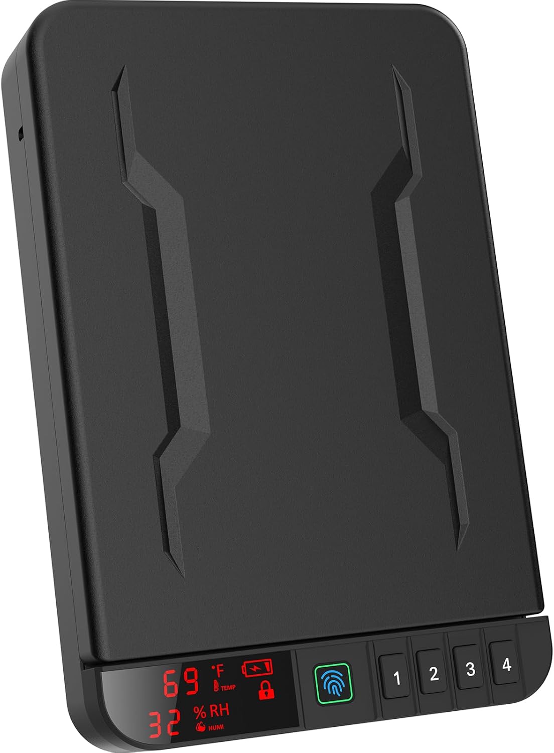 Z ZLJUAN Portable Biometric Gun Safe - LCD Display, Fingerprint & Keypad Lock | Black, Ideal for Travel & Home