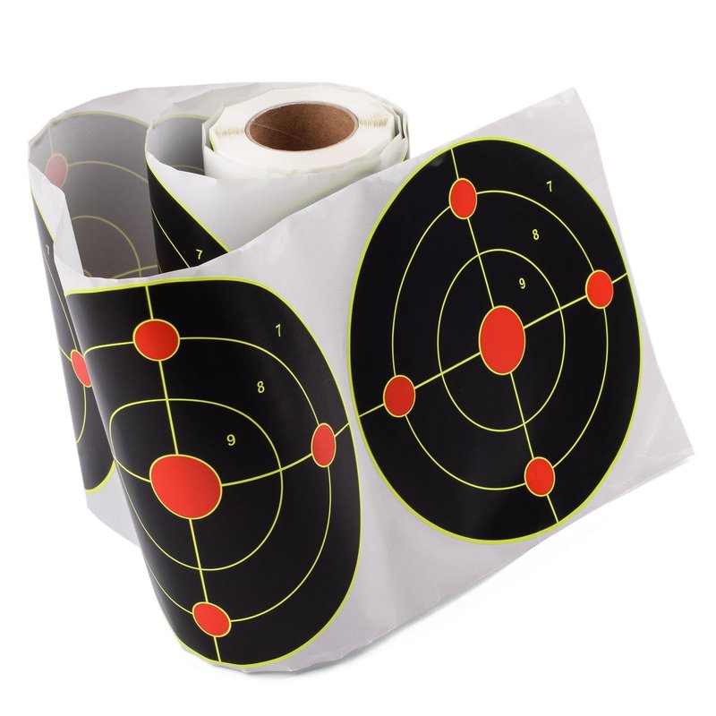 SKLK-SEL 100 Pack Splatter Targets, 6 Inch Splash Reaction Target Paper Stickers with Yellow Effect for BB Guns, Airsoft Guns, Softball Guns, Rifles Indoor and Outdoor Shooting Ranges (Round B)