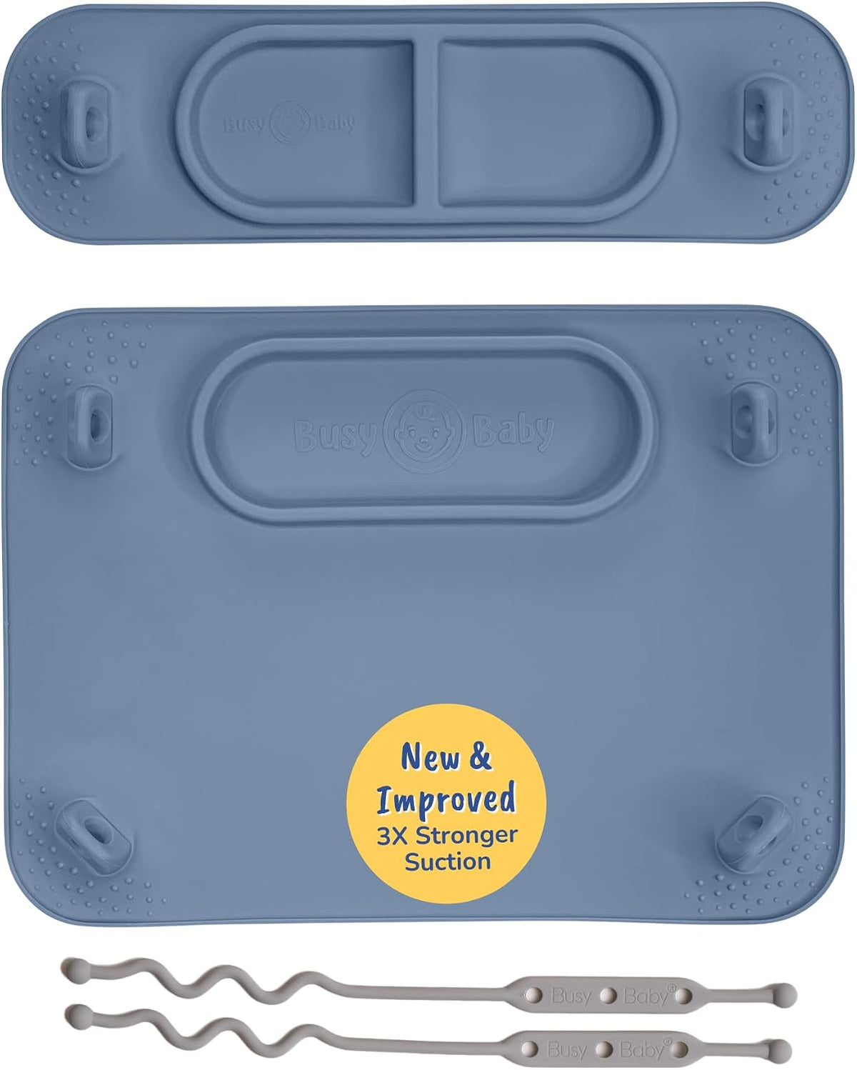 Busy Baby Mat Bundle 1 Original+1 Mini Mat with 6 Straps & Wet Bag (Pewter)