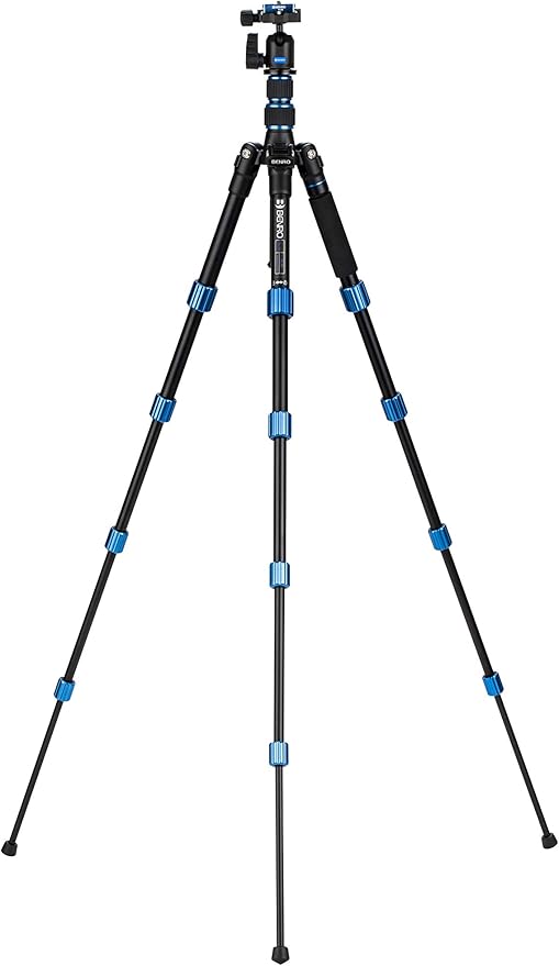 Benro Slim Travel Aluminum Tripod Kit – Lightweight 5-Section Tripod
