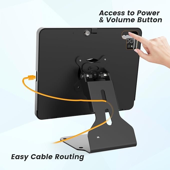 iPad POS Stand for Desk Heavy Metal Flip Lockable Rotate Swivel for iPad 10th