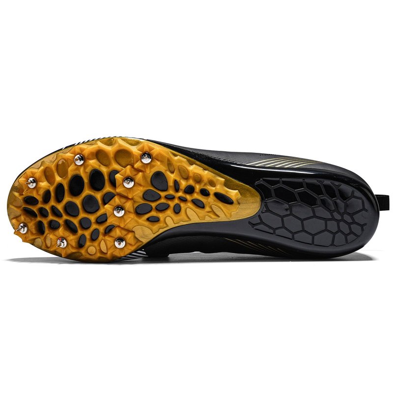 REXSVAN Track and Field Shoes for Men Women 8 Spikes Boys and Girls Kids Running Racing Shoes Black