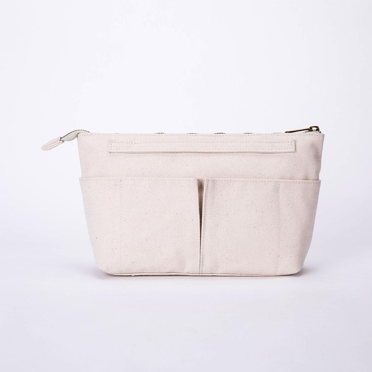 Tote Organizer Insert Purse Organizer for Handbags Cotton Canvas Simple Style Multiple Compartments (Beige)